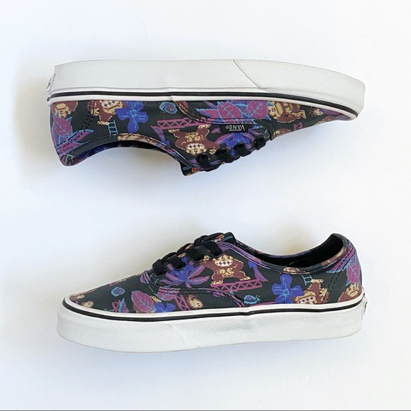 Vans authentic Nintendo donkey Kong print black purple canvas lo top sneakers - Picture 5 of 10